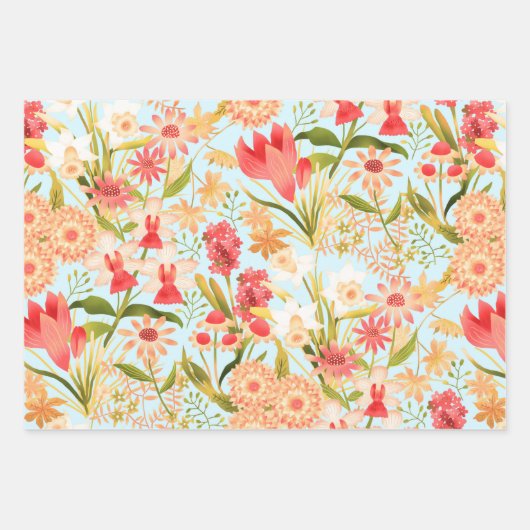 Papier à papier à enveloppement bleu botanique à f (Devant)