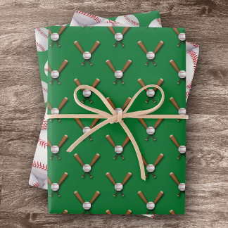 Papier à papier à enveloppement de baseball vert s