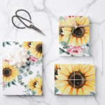 Papier à papier à enveloppement de tournesol Jeu d<br><div class="desc">Célébrez toute occasion spéciale avec ce joli set de papier d'emballage tournesol! Parfait pour les mariages,  les douches nuptiales,  l'envoi de soleil,  ou juste parce que!</div>