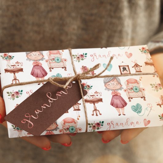 Papier à papier à enveloppement grand-mère - Feuil