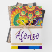 Papier à papier à envelopper Bande florale (En situation)