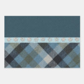 Papier à papier à envelopper bleu Tartan Plat Set  (Devant 3)
