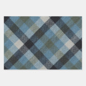 Papier à papier à envelopper bleu Tartan Plat Set  (Devant 2)