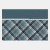 Papier à papier à envelopper bleu Tartan Plat Set  (Devant)