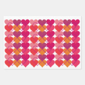 Papier à papier à envelopper doux Coeurs Plat Set  (Devant)