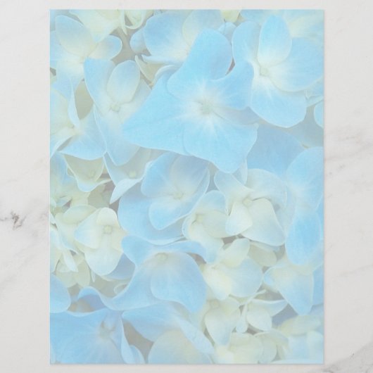Papier à papier à lettres bleu français Hydrangea  (Devant)