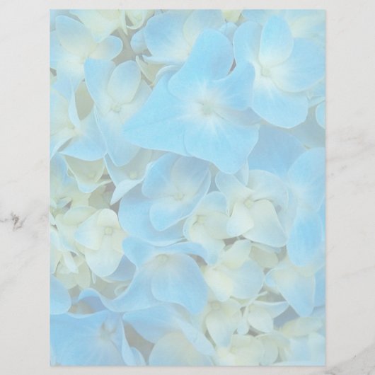 Papier à papier à lettres bleu français Hydrangea (Dos)