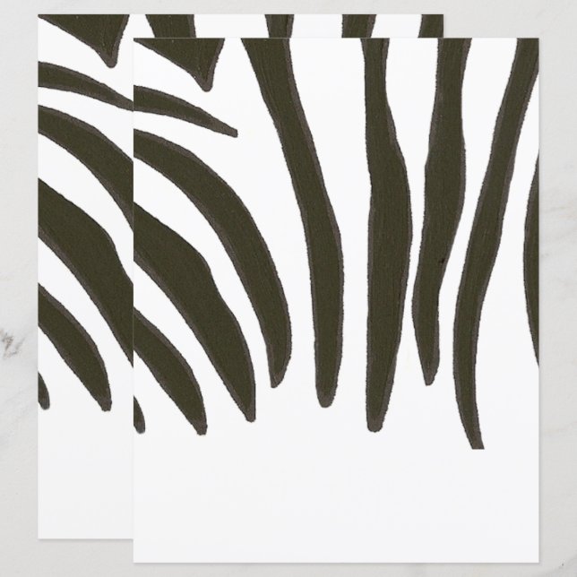 Papier à papier à morceau noir et blanc Zebra (Devant / Derrière)