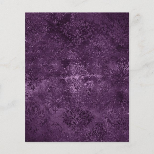 Papier à papier à motif damassé violet victorien g (Devant)