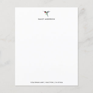 Papier à papier à papier à lettre à colibri