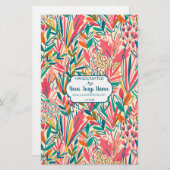 Papier à papier à savon floral coloré - Satin (Devant / Derrière)