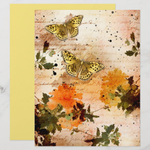 Papier à papier à scandale vintage jaune