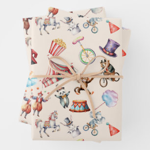 Papier à papier carnavalesque de cirque Jeu de 3 f
