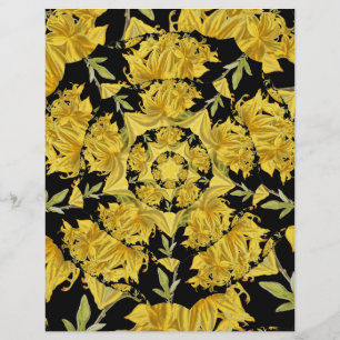 Papier à papier fractal Azalea jaune et noir