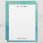 Papier à papier mariage Aqua blue watercolor (Devant / Derrière)