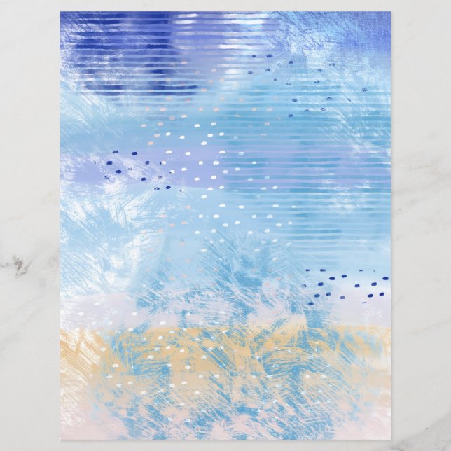 Papier à papier pour album bleu jaune Abstrait (Devant)