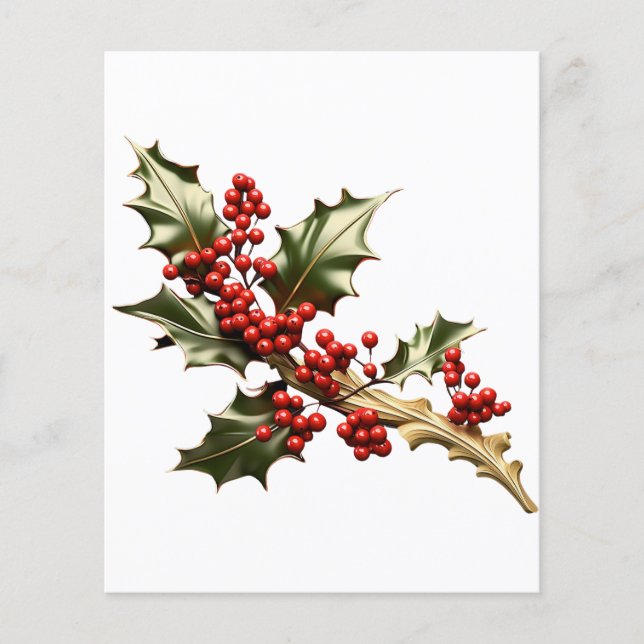 Papier à papier pour gravure de Noël Holly (Devant)