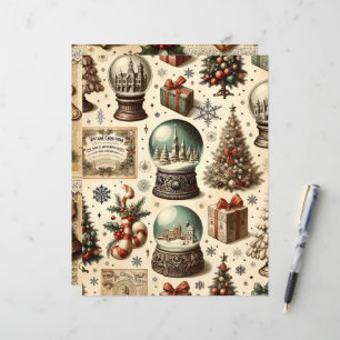 Papier à papier pour scrapbook Ephemera de Noël Vi