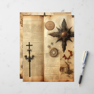 Papier à papier pour scrapbook vintage Christian E