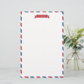 Papier À Papier Rouge, Blanc Et Bleu Non Aligné (Debout devant)