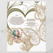 Papier à papillons floraux sans fin poème (Dos)