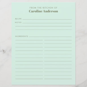 Papier À Partir De La Cuisine Cute Mint Sage Recette Insé