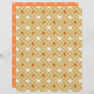 Papier à rayures En vichy fraises