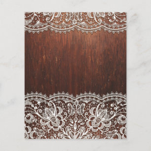 Papier à rebord en bois foncé et dentelle blanche