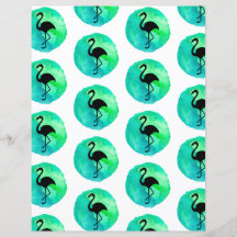 Papier à rebut à motif Flamingo bleu vert