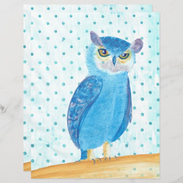 Papier à rebut à puces mignonne bleu pourpre (Devant / Derrière)