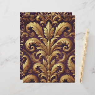 Papier à rebut Acanthus Victorian Purple & Gold
