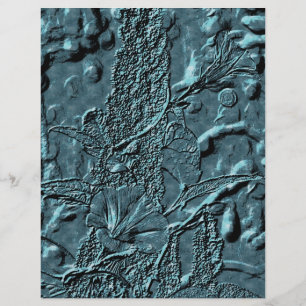 Papier à rebut bleu floral Embossé Matin Glory