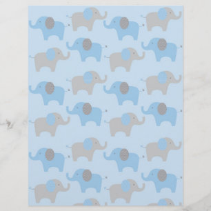 Papier à rebut bleu gris éléphant bébé