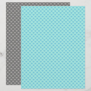 Papier à rebut bleu Turquoise Coeurs minuscules
