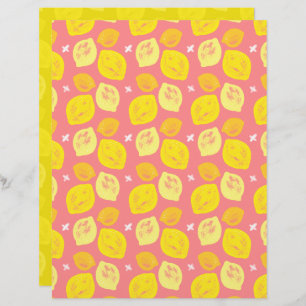 Papier à rebut citron rose