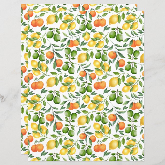 Papier à rebut de fruits d'agrumes (Devant / Derrière)