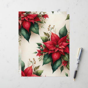 Papier à rebut de Noël Poinsettia