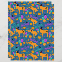 Papier à rebut Donkey Halloween en bleu