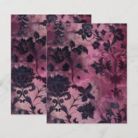 Papier à rebut floral de Grunge gothique violet