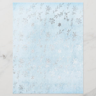 Papier à rebut floral Silver & Blue Shabby