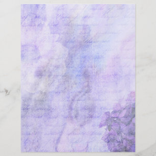 Papier à rebut floral violet et blanc