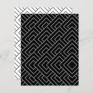 Papier à rebut Grille Diamant Noir Blanc