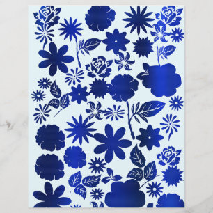 Papier à rebut Royal Blue Floral