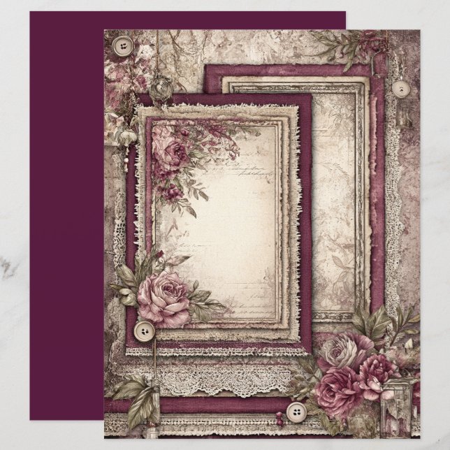 Papier à rebut Victorian & Lace (Devant / Derrière)