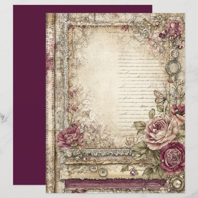 Papier à rebut Victorian & Lace (Devant / Derrière)
