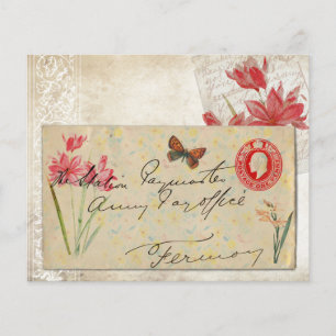 Papier à rebut vintage de la post-florale