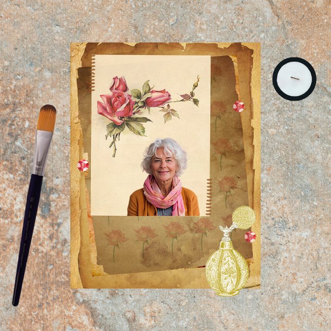 Papier à rebut vintage en calques floraux (Créateur téléchargé)