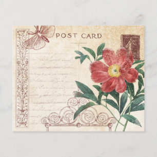Papier à rebut vintage Floral Post Card