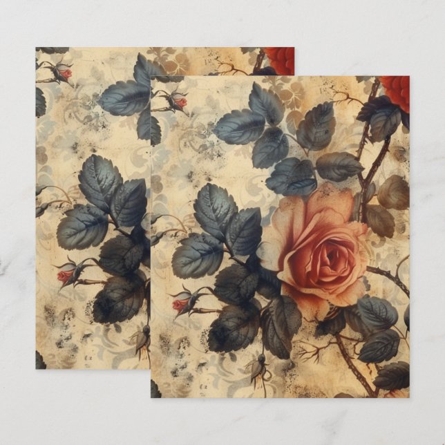 Papier à rebut vintage gothique (Devant / Derrière)