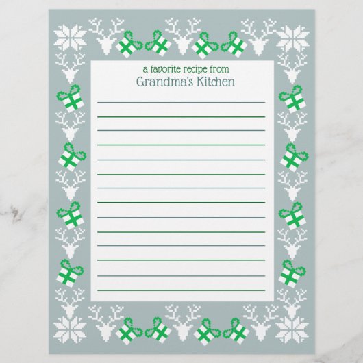 Papier à recette Noël (Devant)